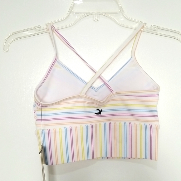 Glyder Premier Bra In White Rainbow Stripe NWT - Picture 3 of 7